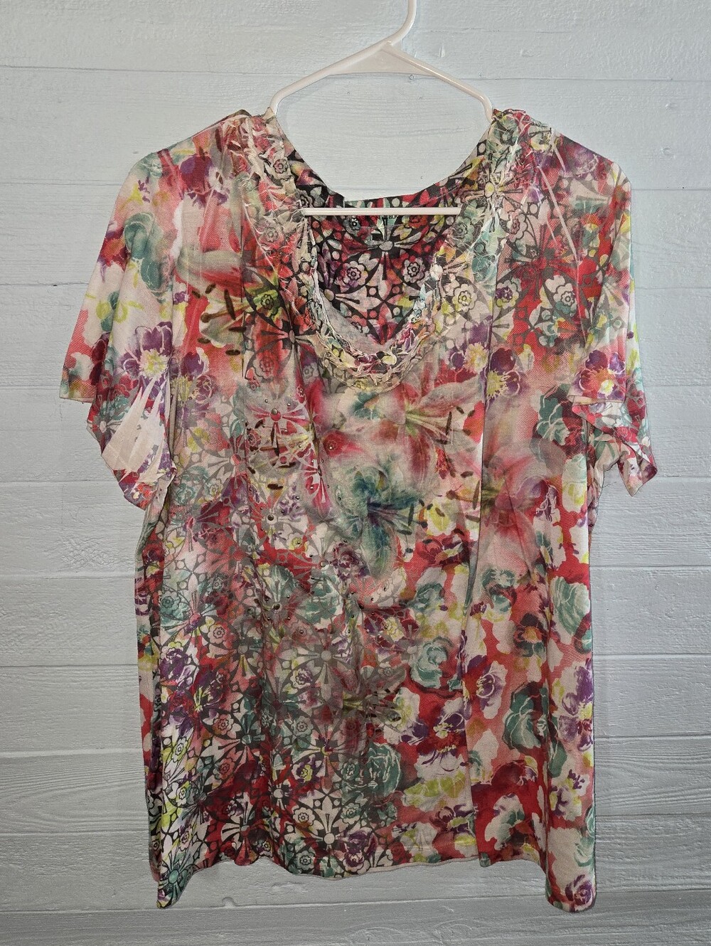 Fashion Bug Women's Floral Casual Chic Boho Artsy Size 1X
